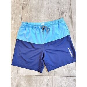 Speedo Swim Trunks Men's Big Tall Size XXL Blue Swimwear Beach Shorts Drawstring